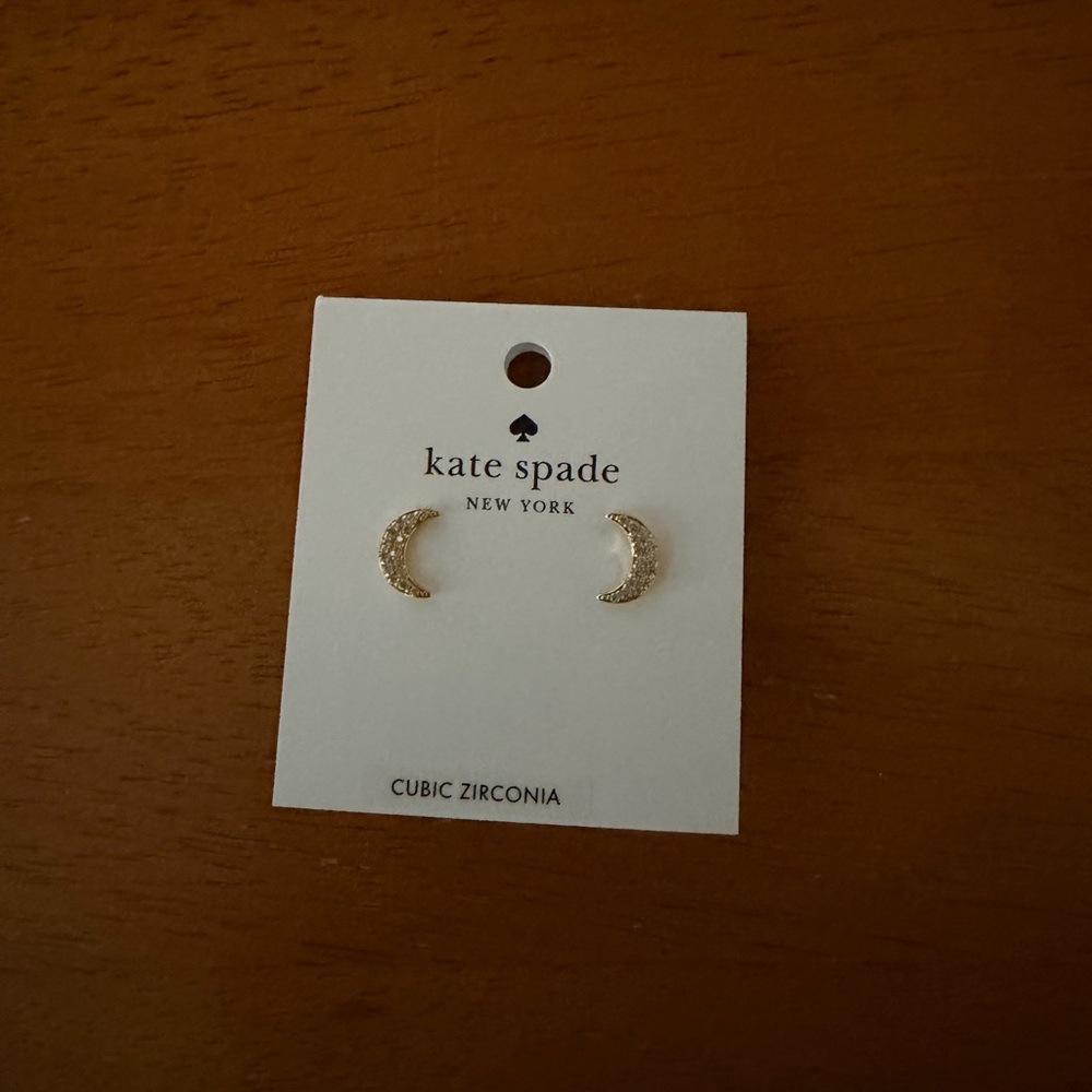 Kate Spade Sparkling Gold Crescent Studs